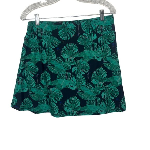 Tropical Leaf Print Swim Skort Skirt Womens XL Green New - Picture 2 of 8